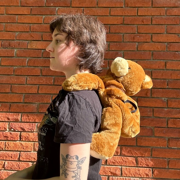 Teddy bear plush backpack - Picture 4 of 14